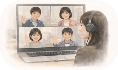 現在のオンライン集団授業の様子